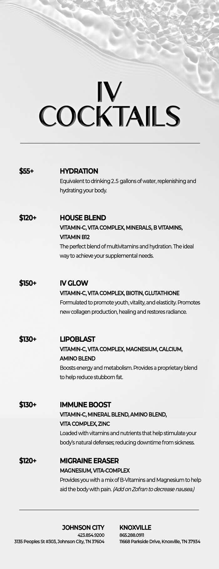 IV Cocktail Menu 
